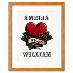 Personalised Tattoo Style Couples Print