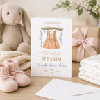 New Baby Girl Personalised Card