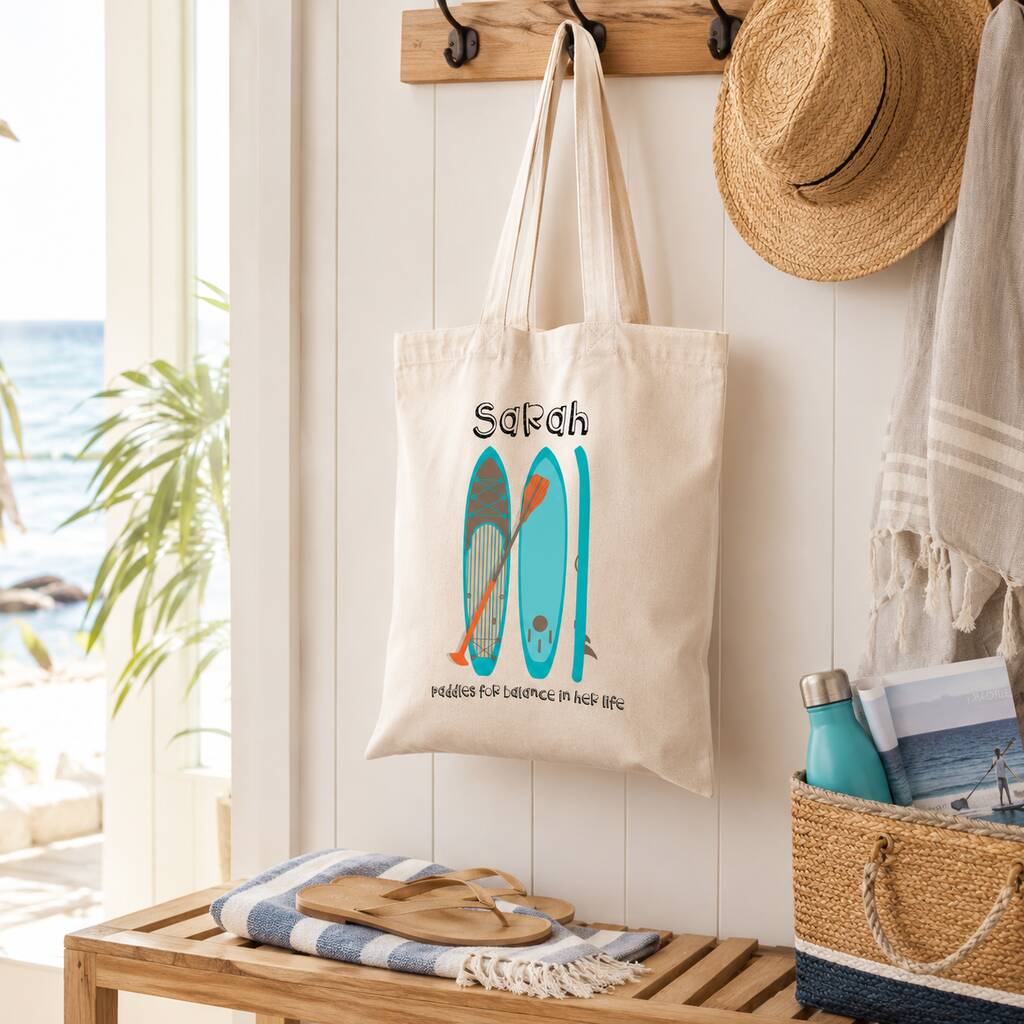 Personalised I Paddle For Balance Paddleboard Tote Bag