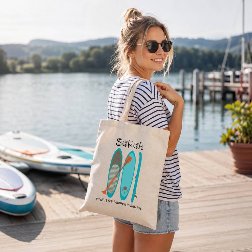 Personalised I Paddle For Balance Paddleboard Tote Bag