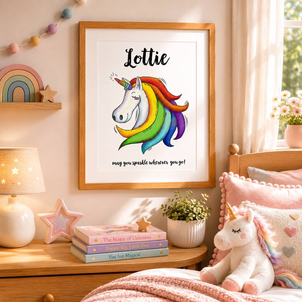 Personalised Sparkle Unicorn Print