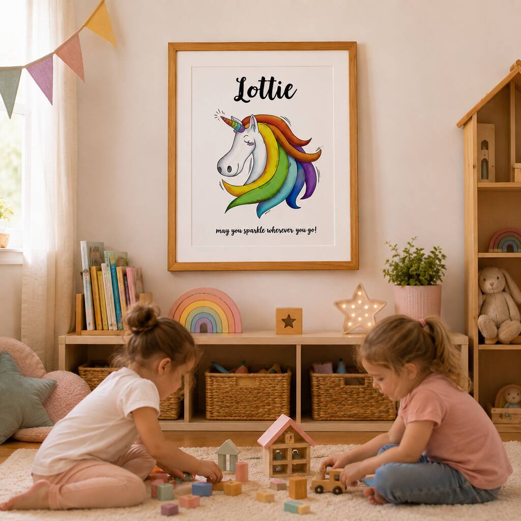 Personalised Sparkle Unicorn Print
