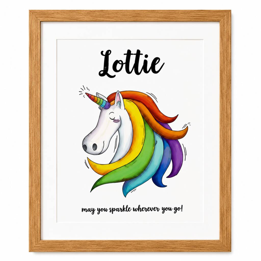Personalised Sparkle Unicorn Print