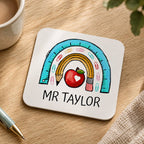 Personalised Rainbow Teacher Coaster