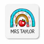 Personalised Rainbow Teacher Coaster