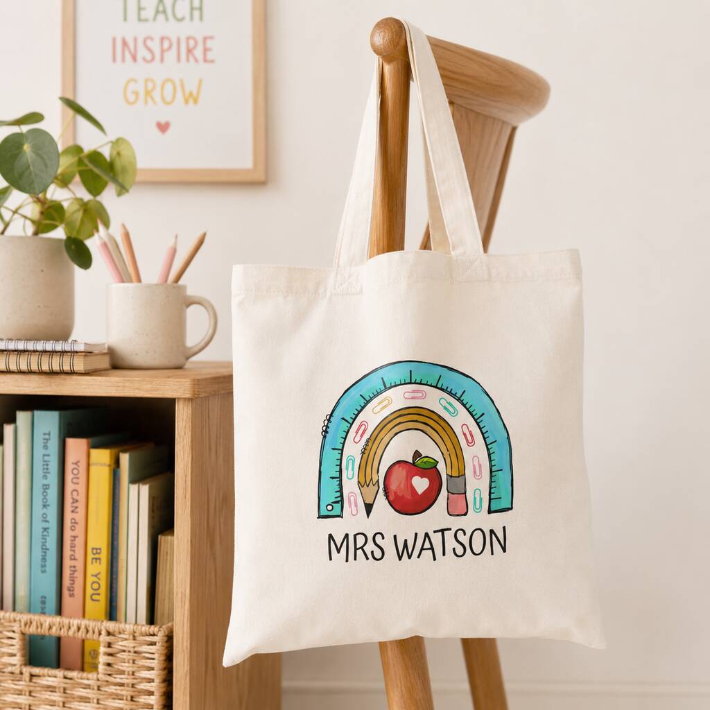 Personalised End Of Term Teacher Tote Bag