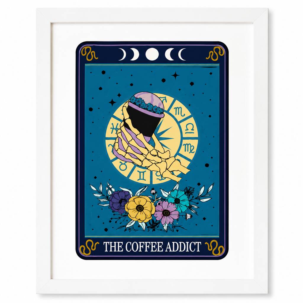 Tarot Coffee Lover Typographic Print
