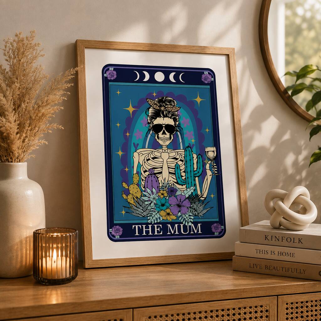 Tarot Wine Mum Typographic Print