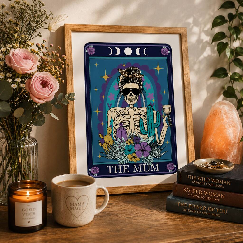 Tarot Wine Mum Typographic Print