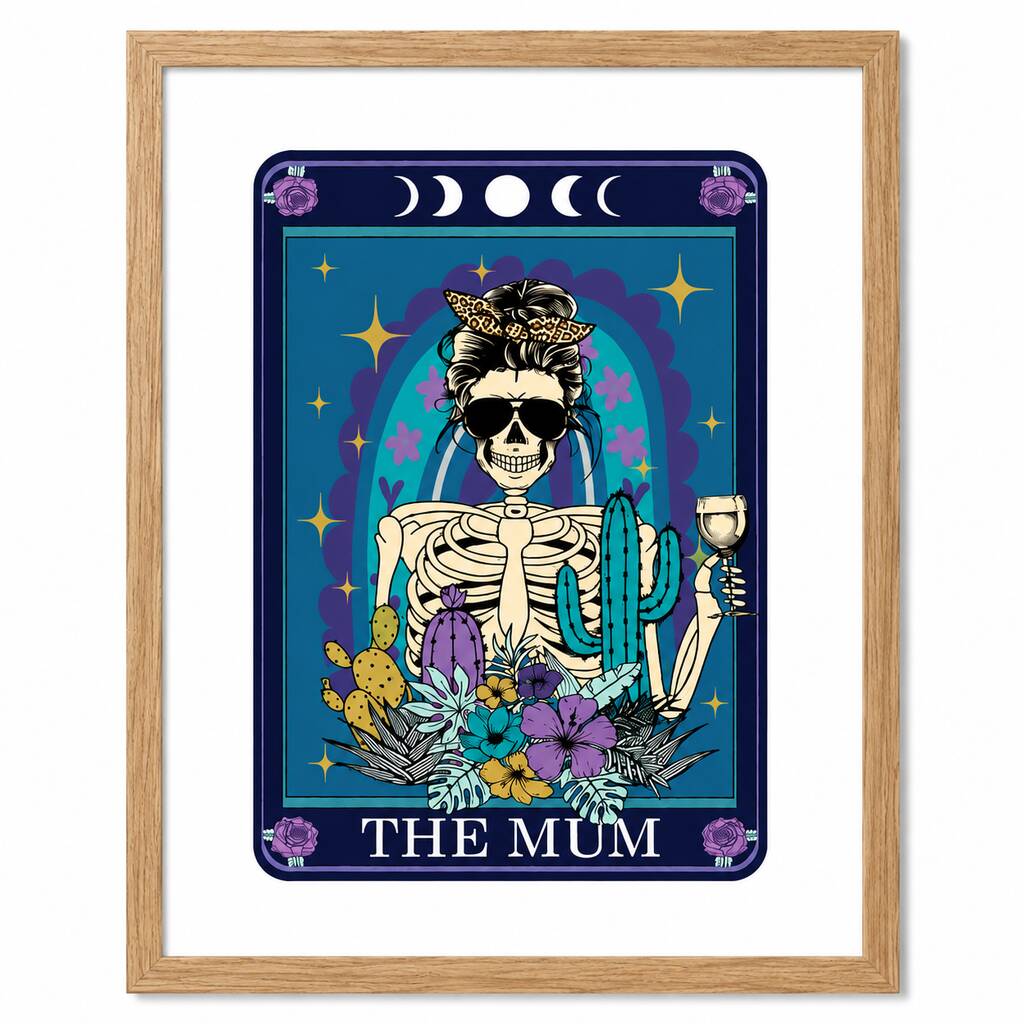 Tarot Wine Mum Typographic Print