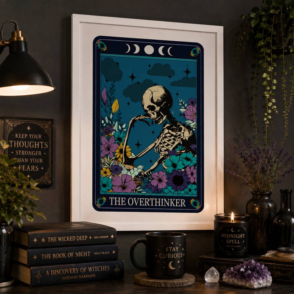 Tarot The Overthinker Typographic Print