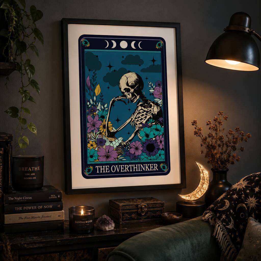 Tarot The Overthinker Typographic Print