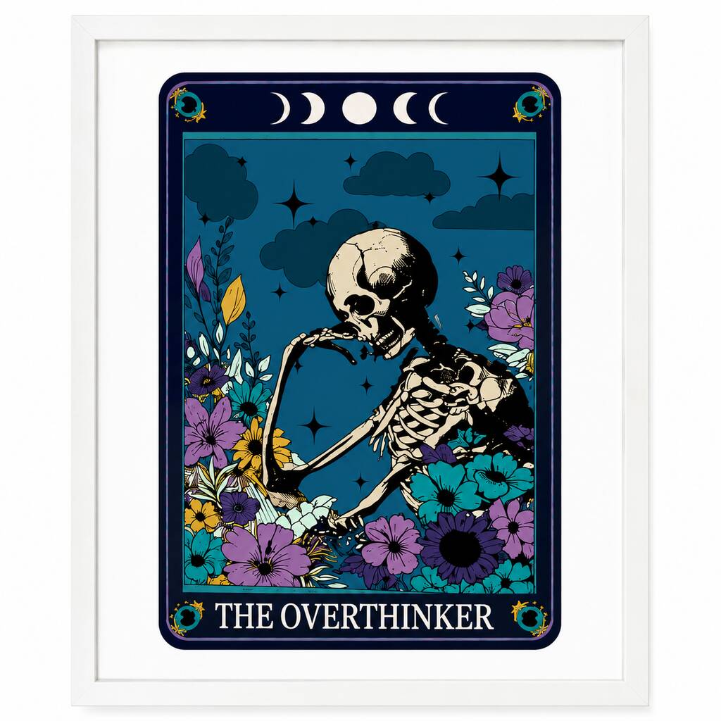 Tarot The Overthinker Typographic Print