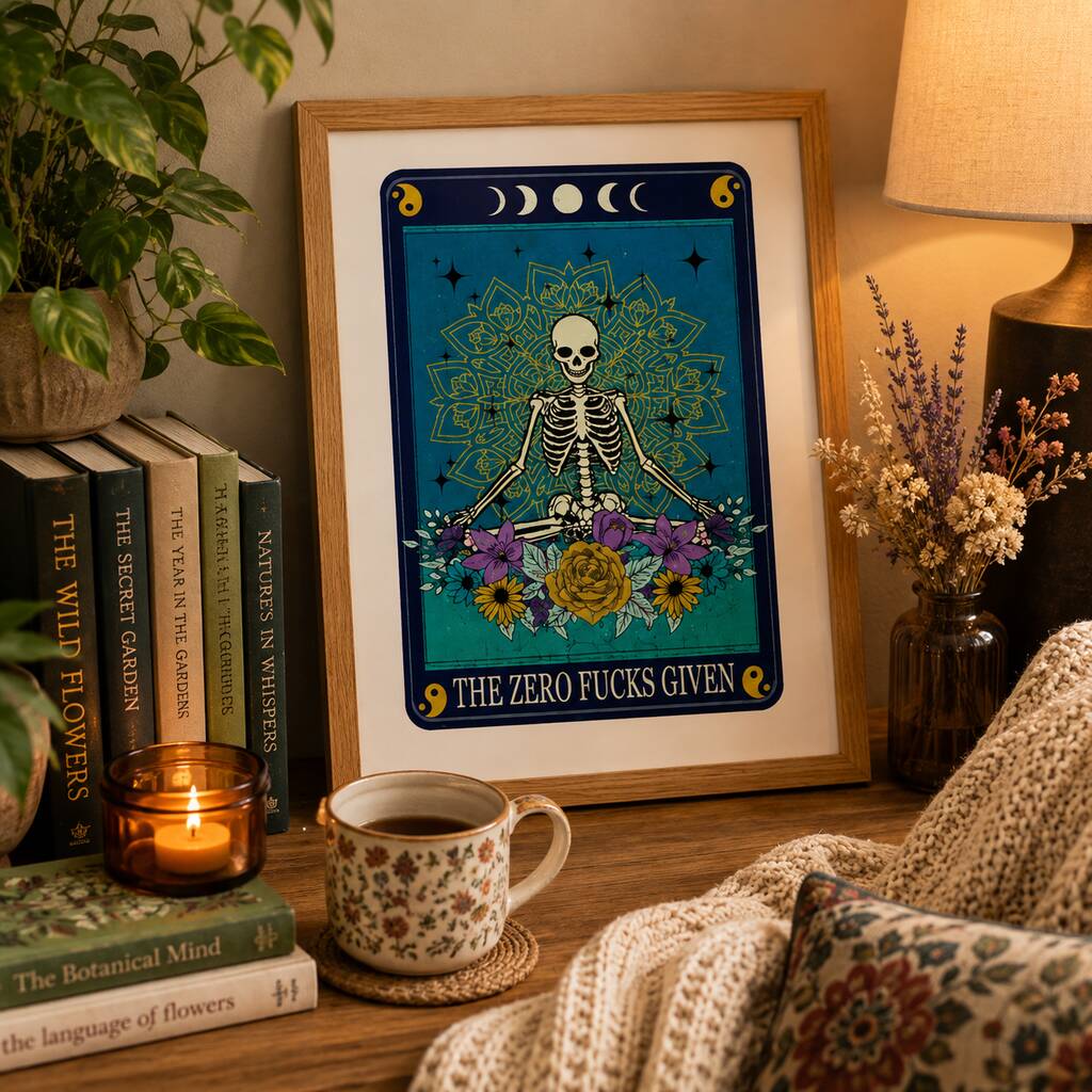 Zero Fucks Tarot Print