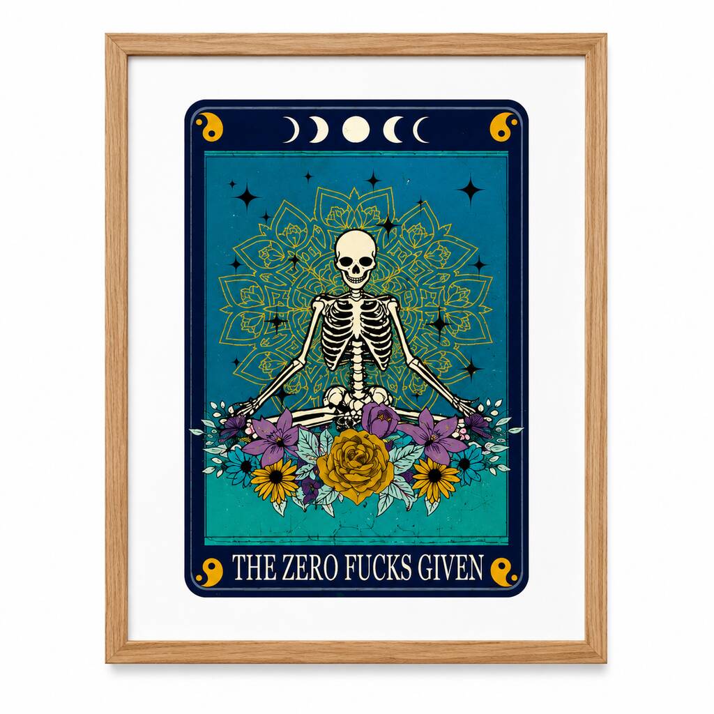 Zero Fucks Tarot Print