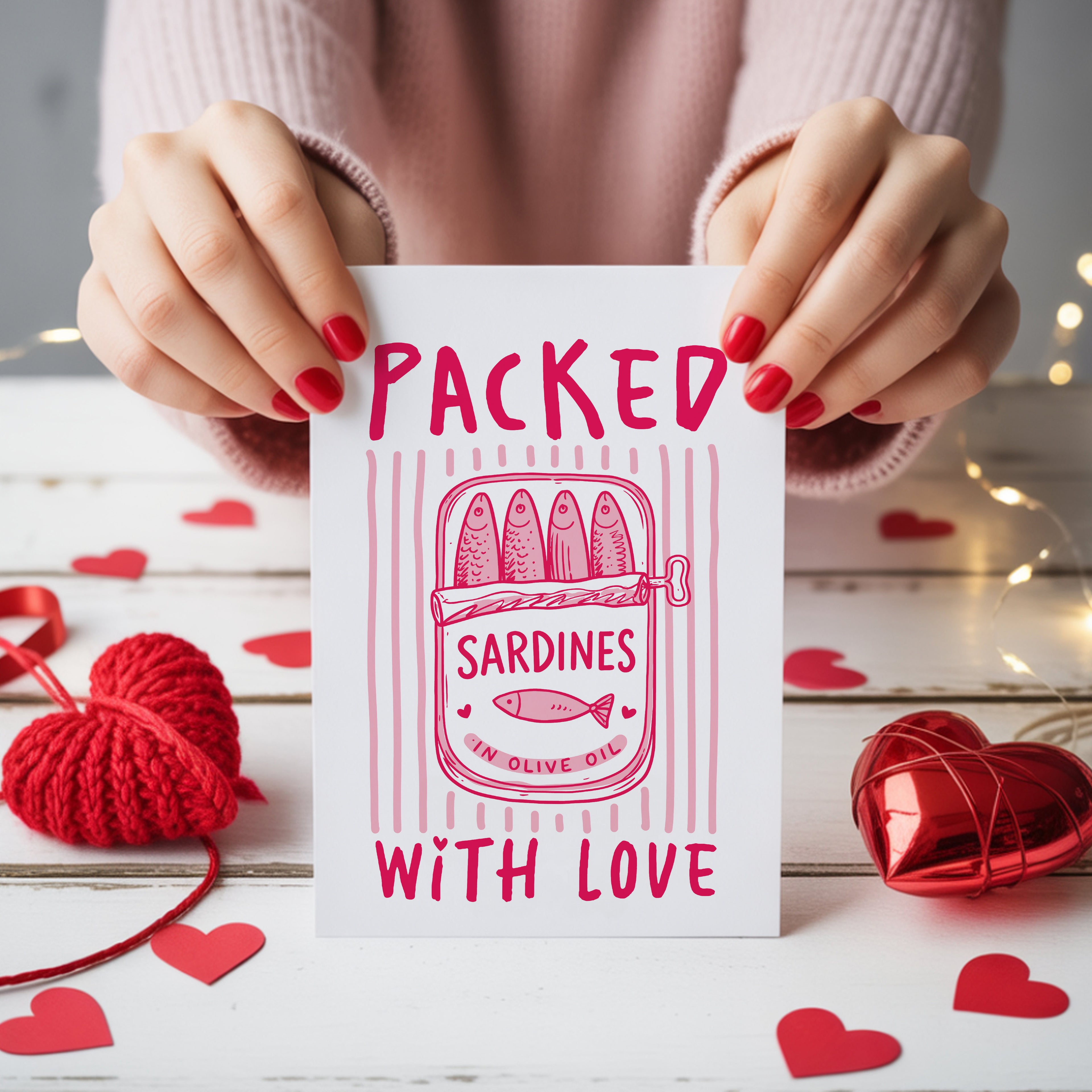 Packed With Love Funny Sardines Valentines Card