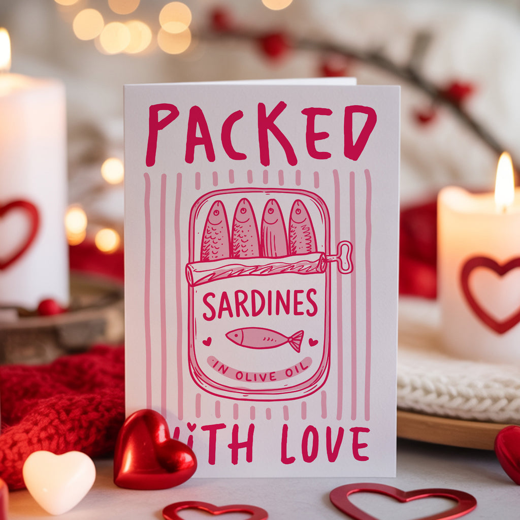Packed With Love Funny Sardines Valentines Card