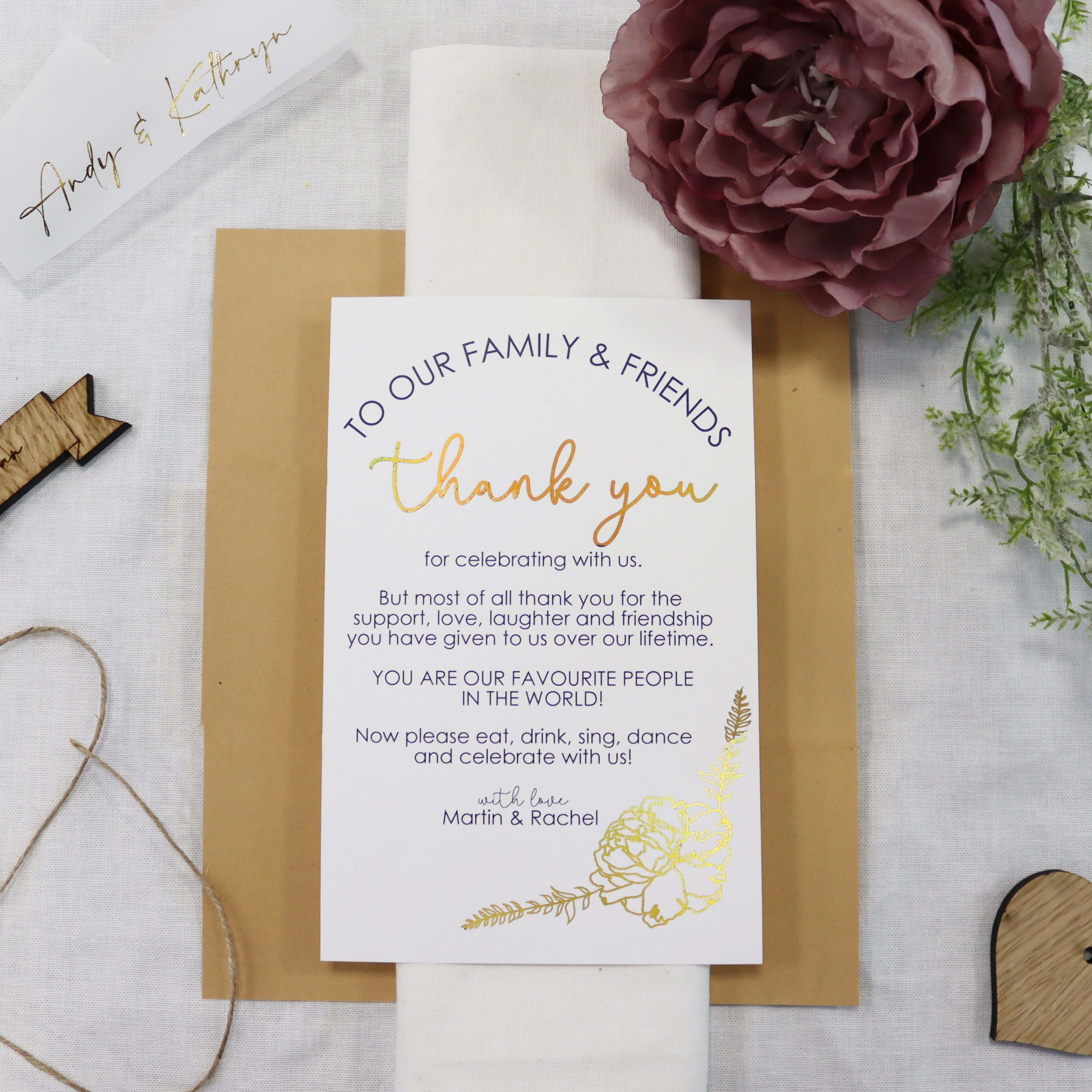 Personalised Wedding Thank You Stationery