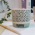 Personalised Sage Stoneware Glazed Hand Engraved Mug