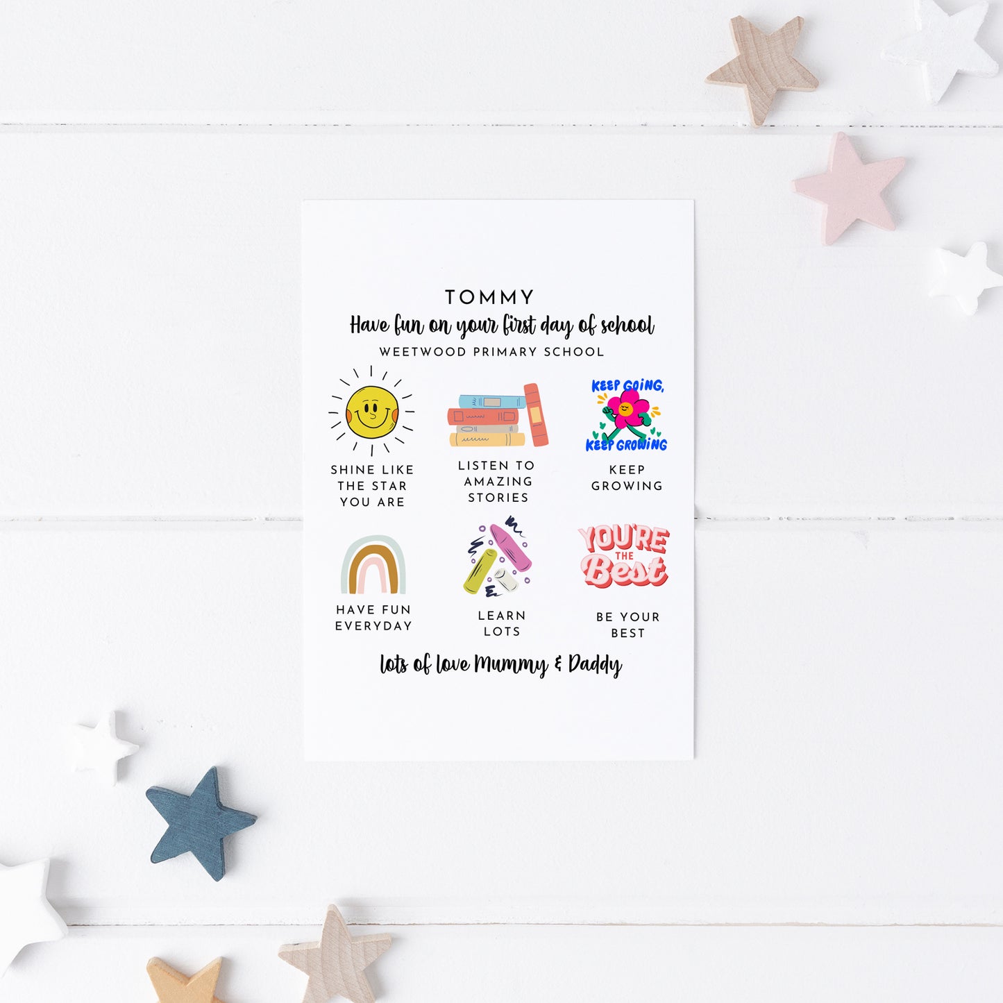 Personalised First Day Of School Card