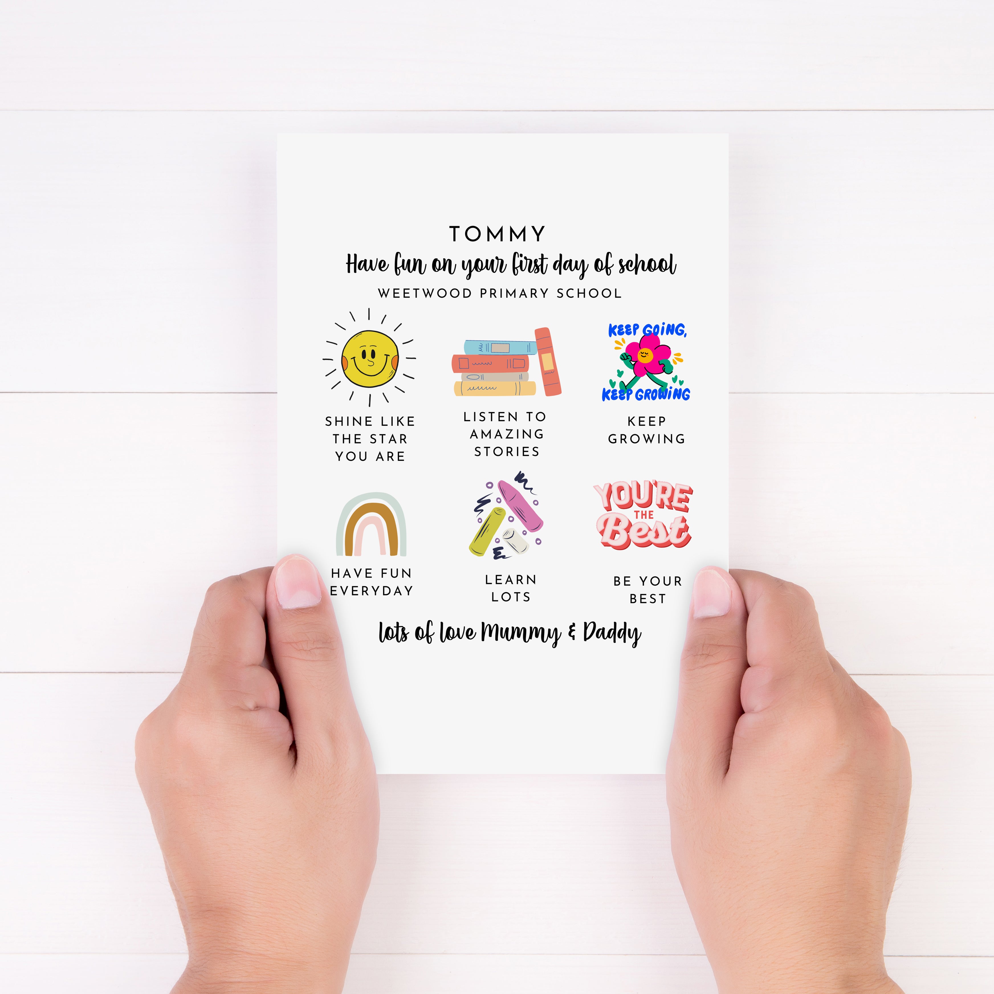 Personalised First Day Of School Card