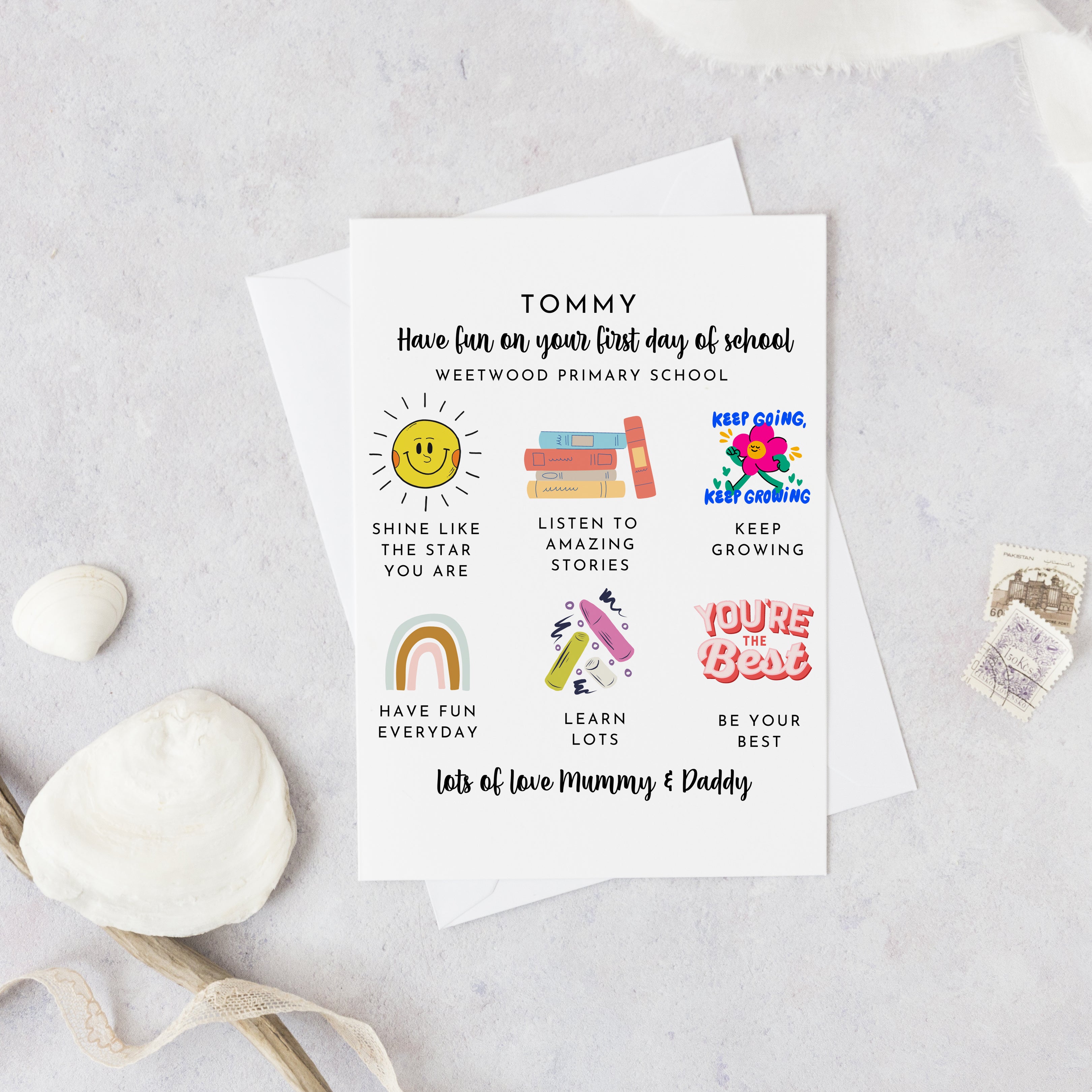 Personalised First Day Of School Card