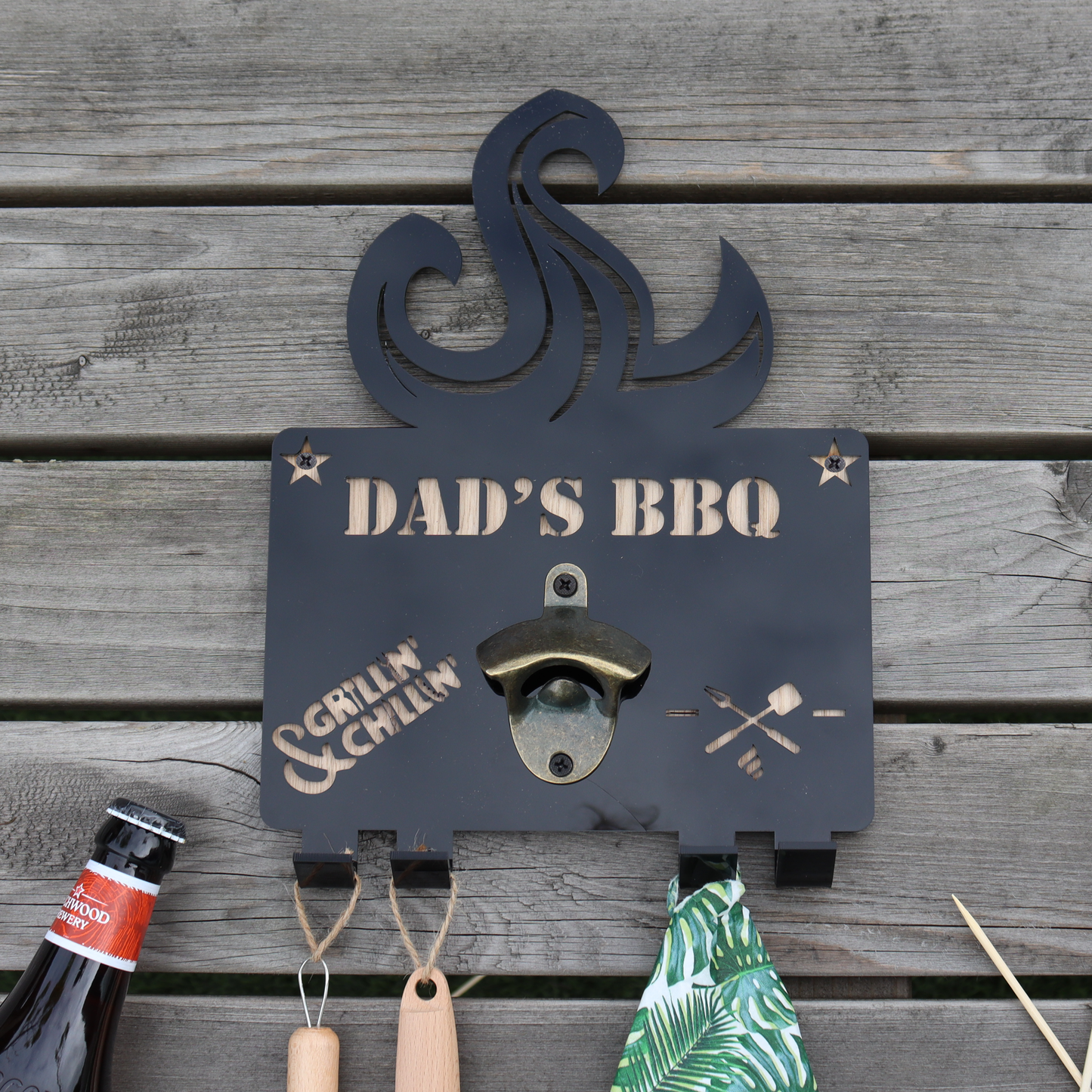Personalised BBQ And Bottle Opener Sign