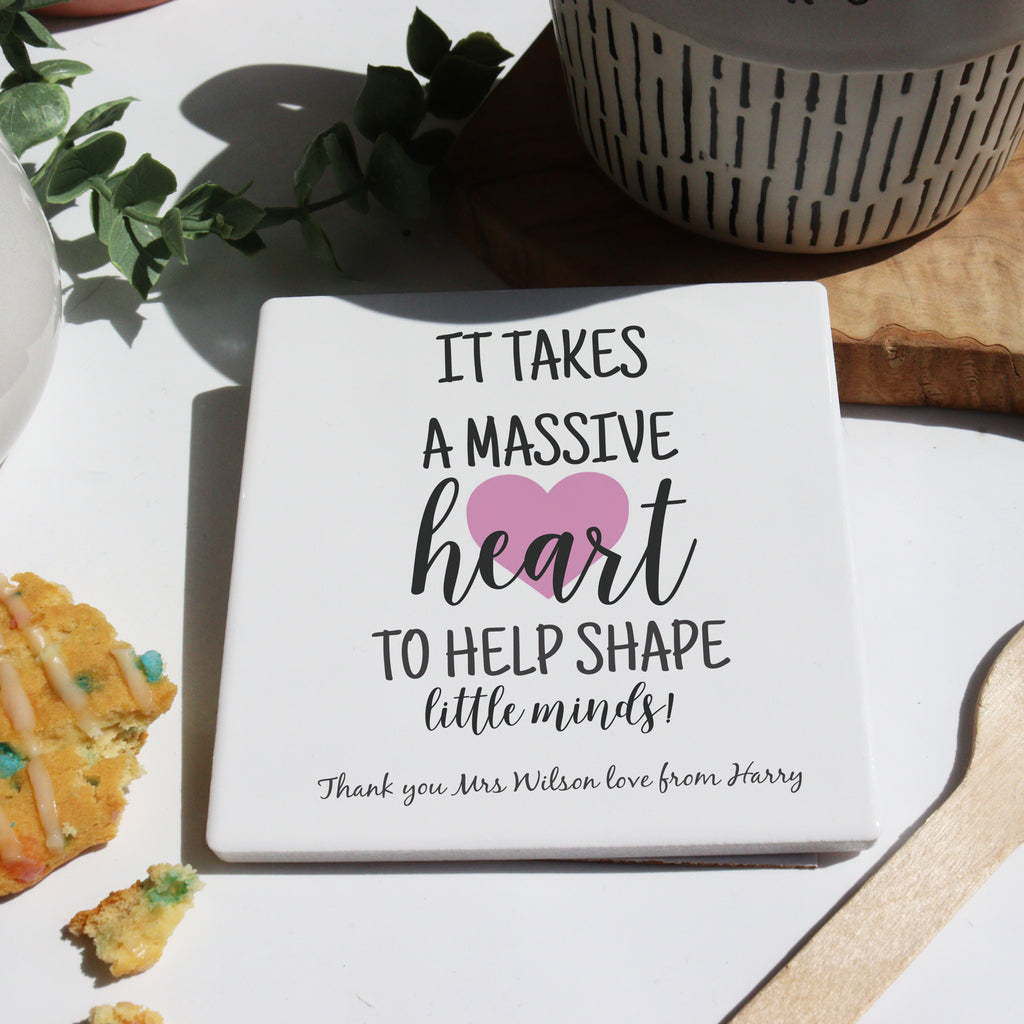 Teacher Thank You Massive Heart Coaster