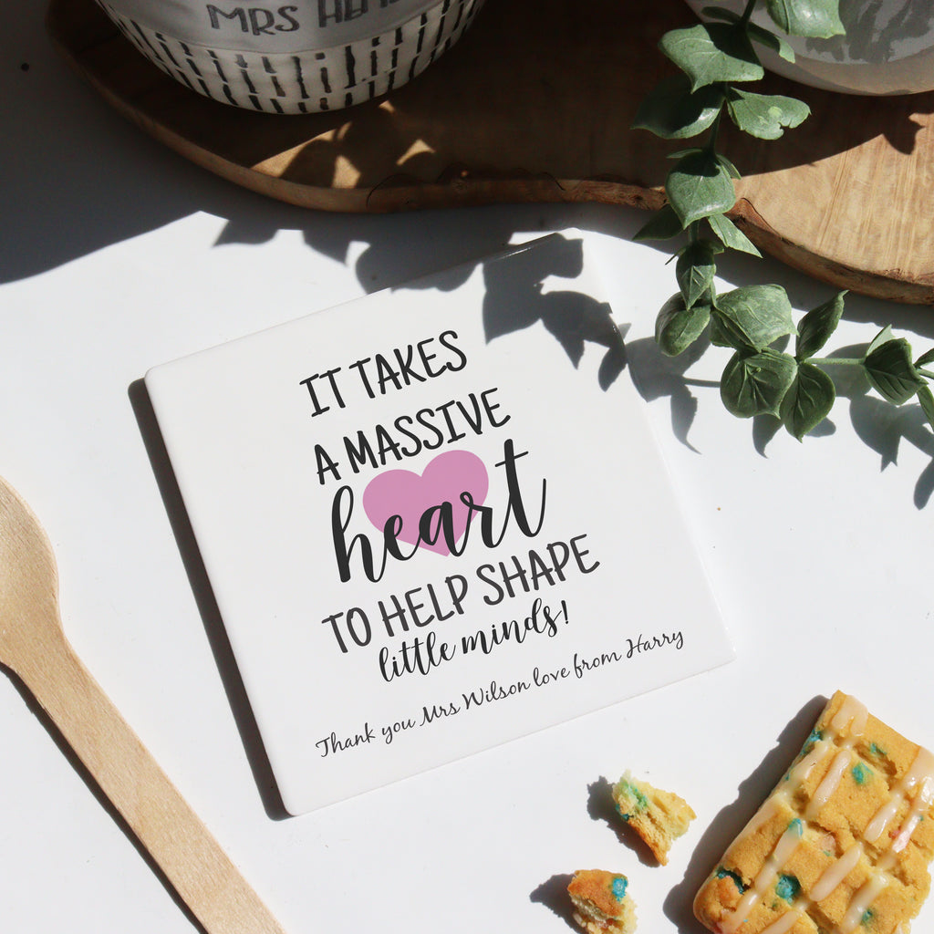 Teacher Thank You Massive Heart Coaster