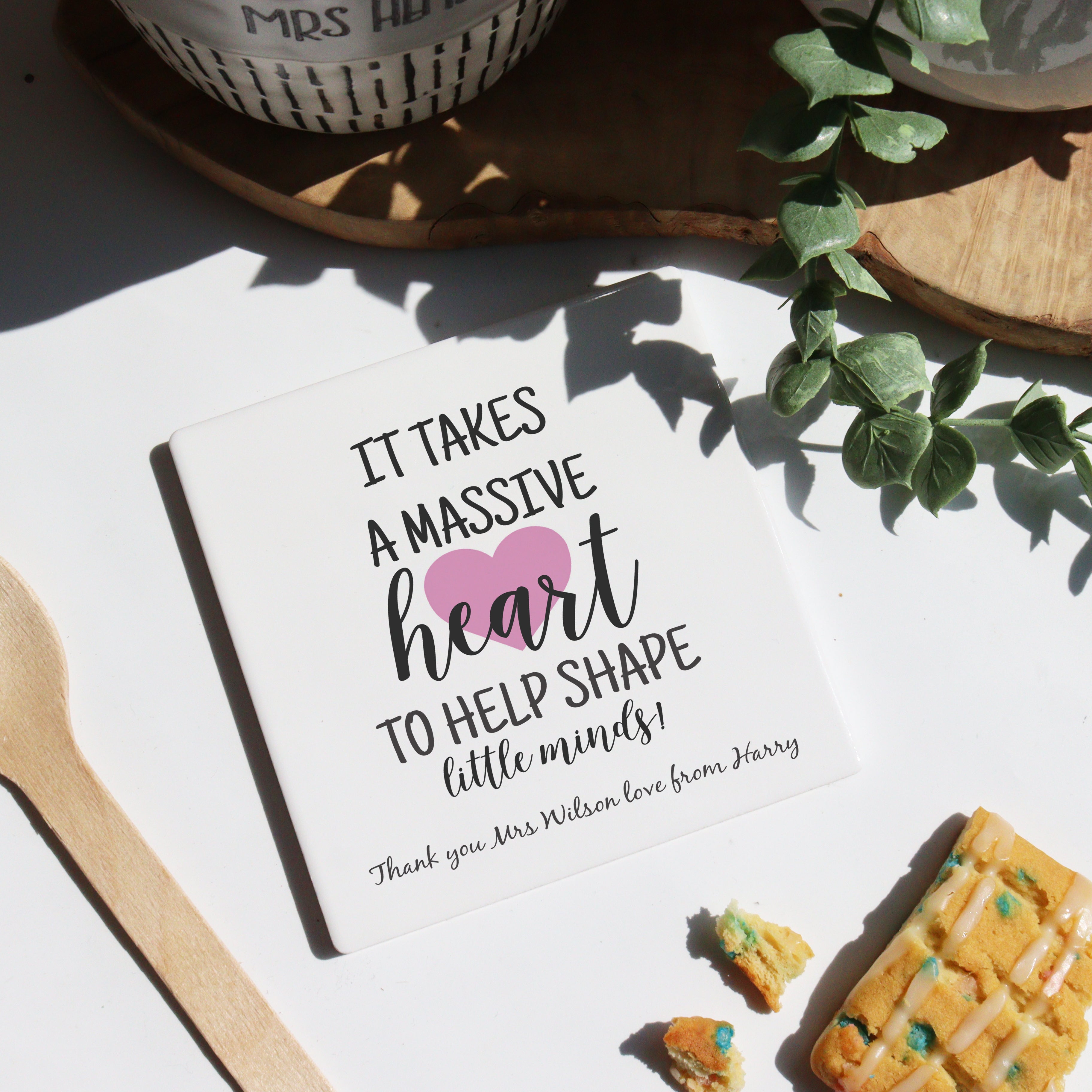 Teacher Thank You Massive Heart Coaster