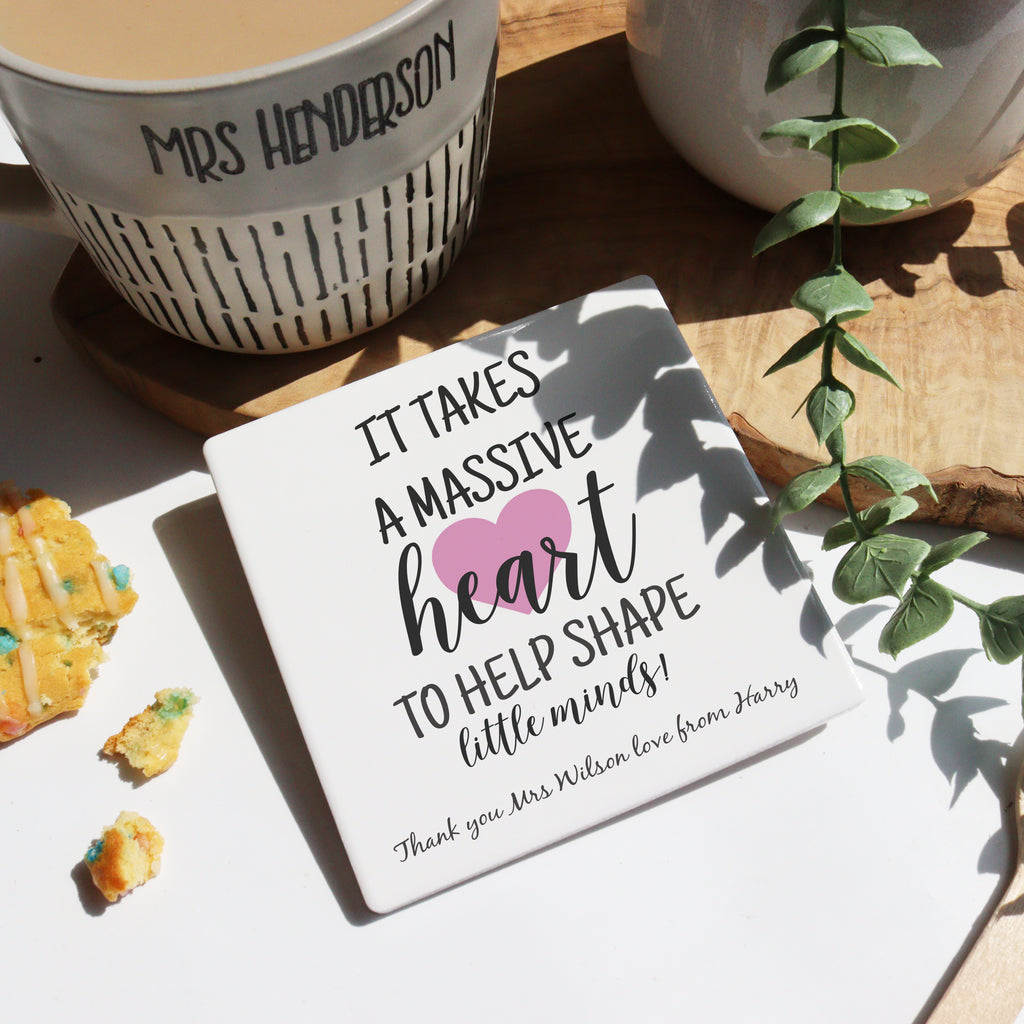 Teacher Thank You Massive Heart Coaster
