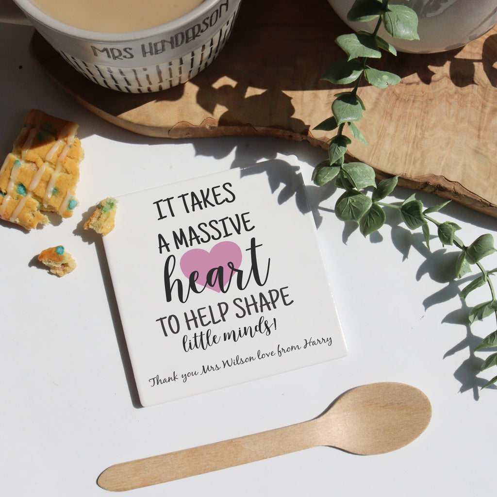 Teacher Thank You Massive Heart Coaster