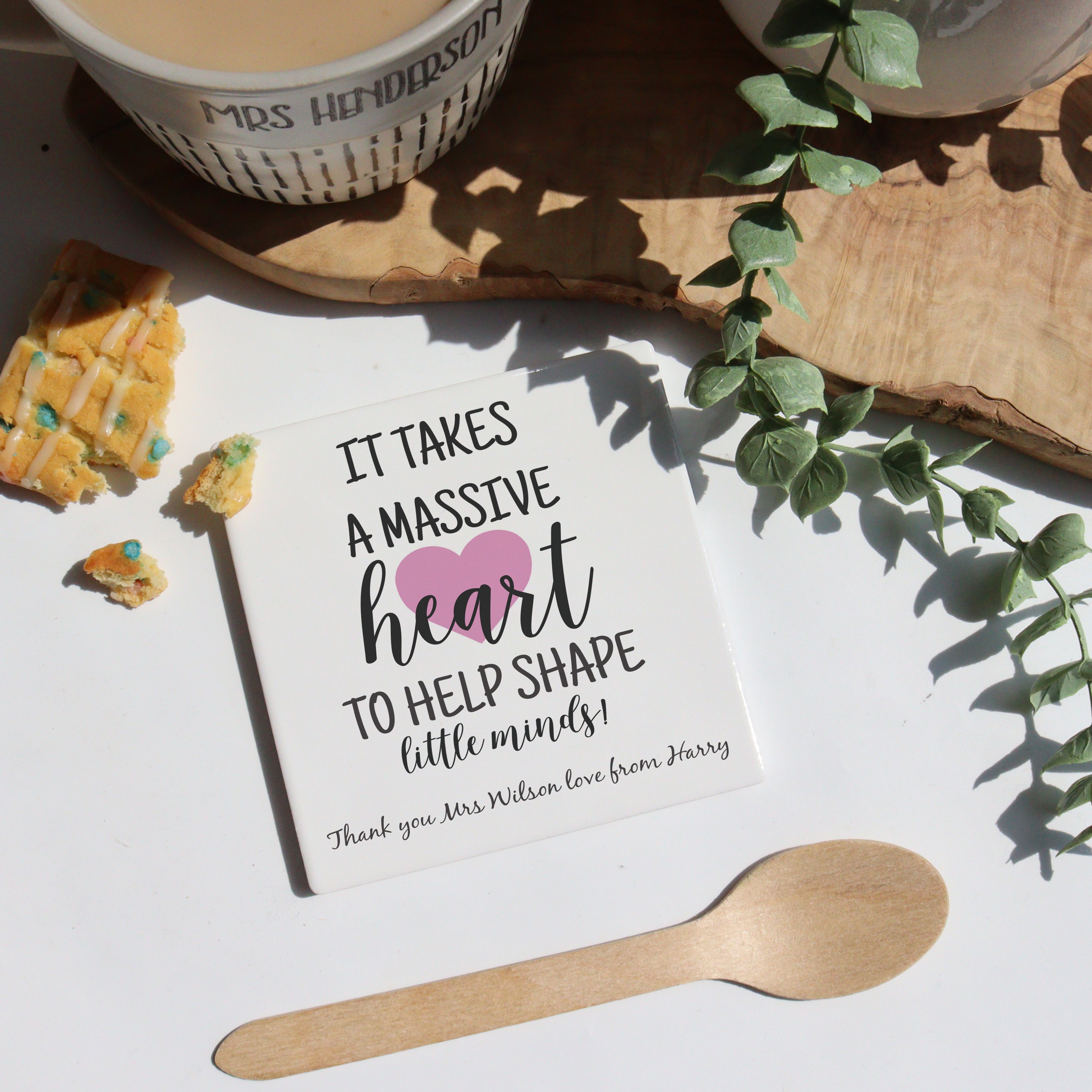 Teacher Thank You Massive Heart Coaster