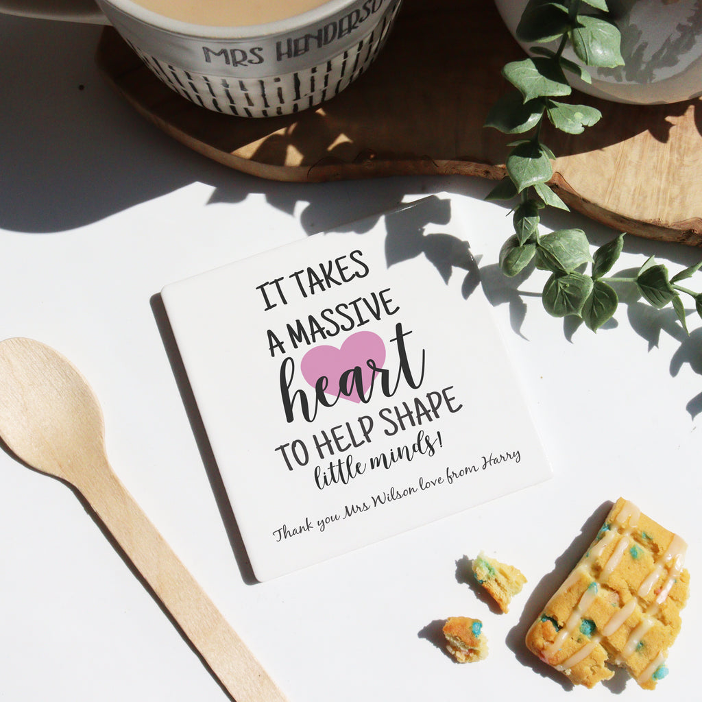 Teacher Thank You Massive Heart Coaster