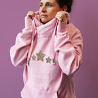 Luxe Cross Neck Pink Hoodie
