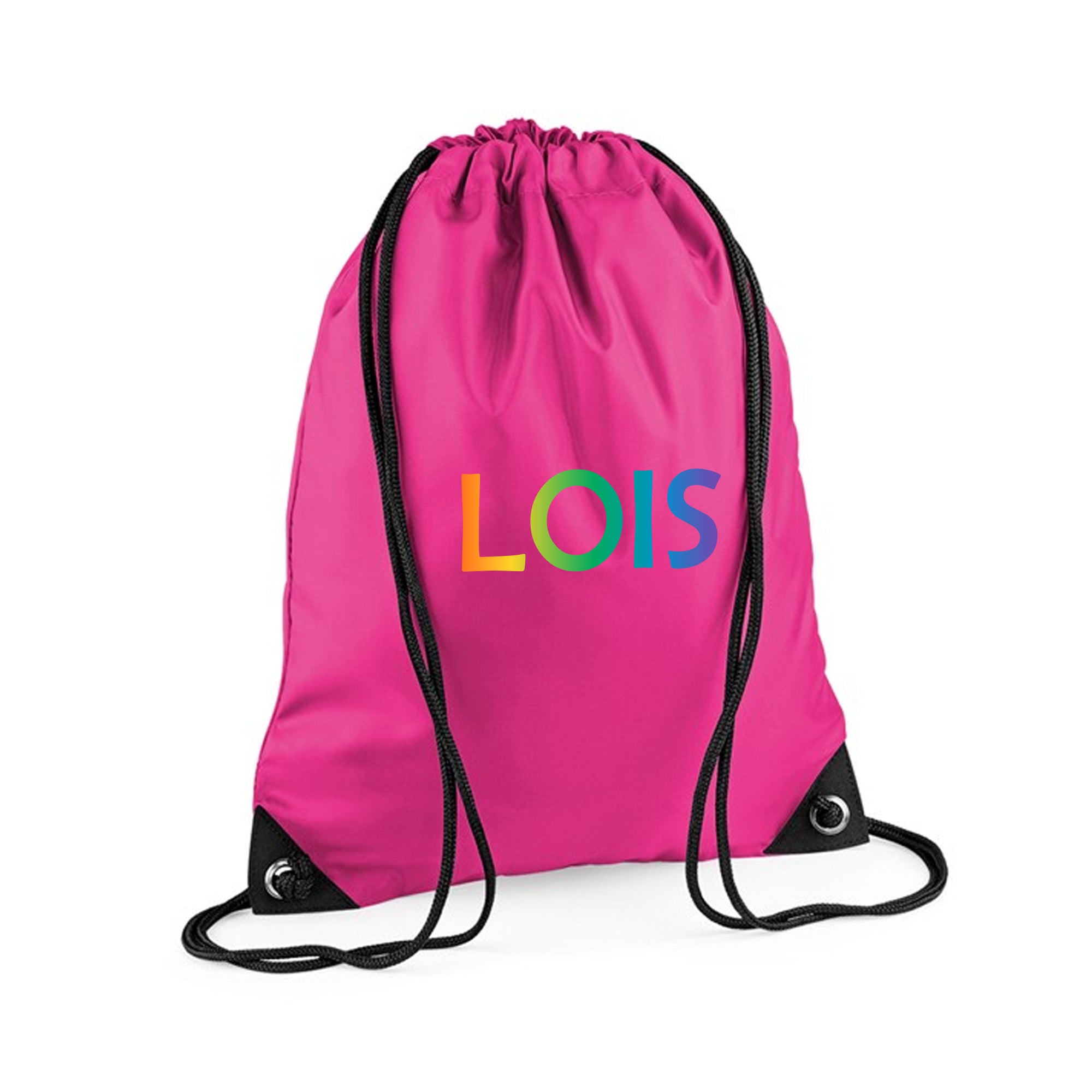 Personalised Rainbow PE Drawstring Bag