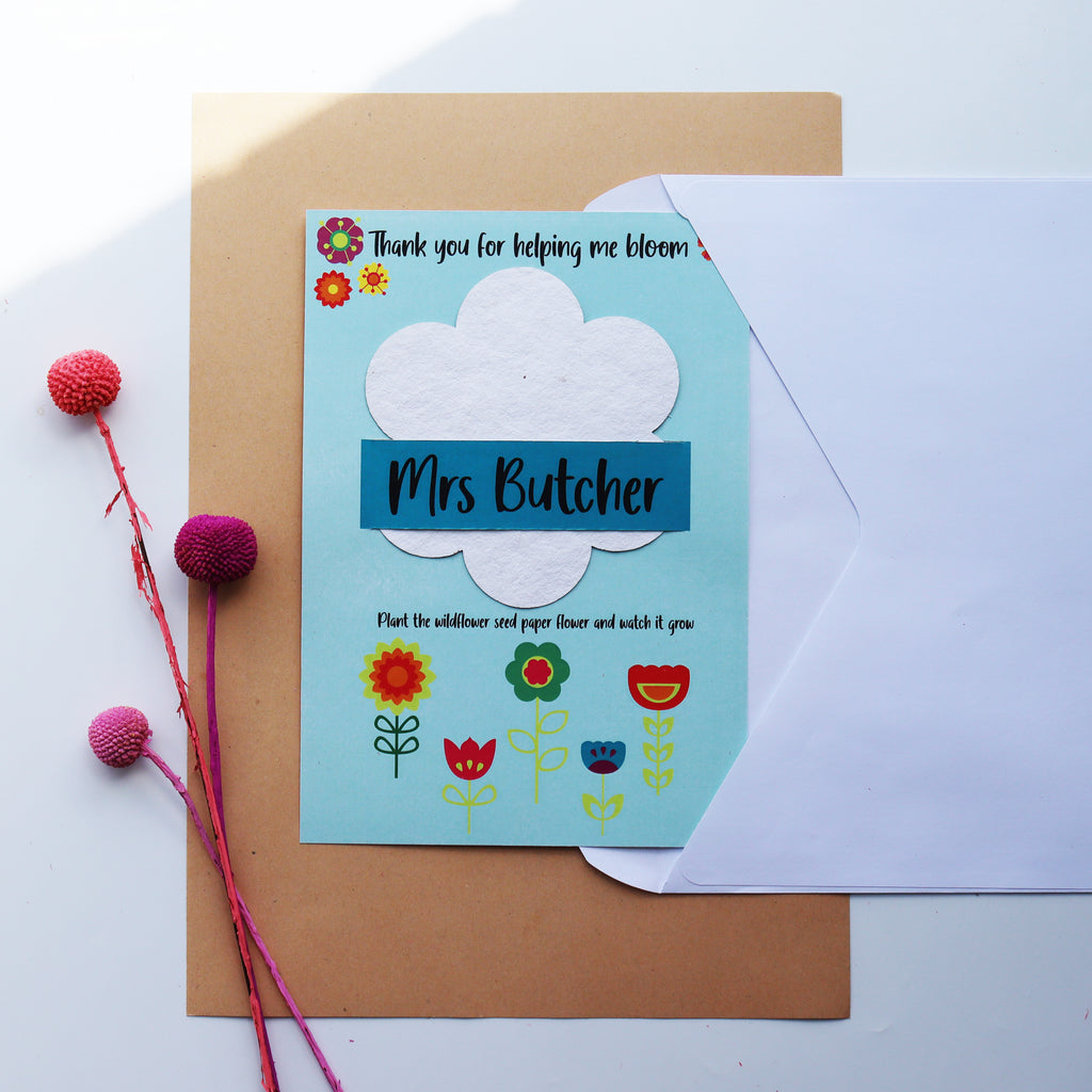 Plant A Flower Seed Paper Teacher Card