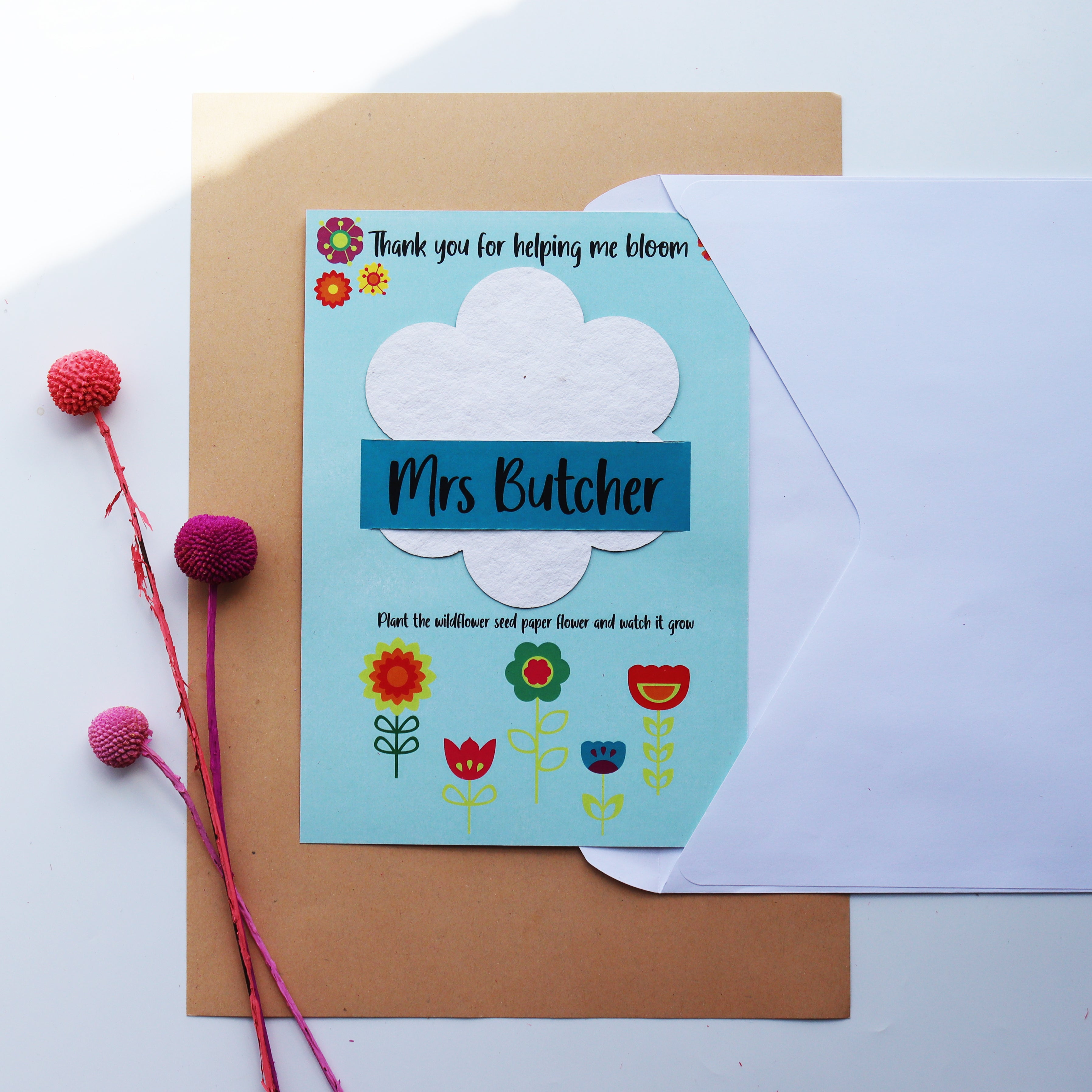 Plant A Flower Seed Paper Teacher Card