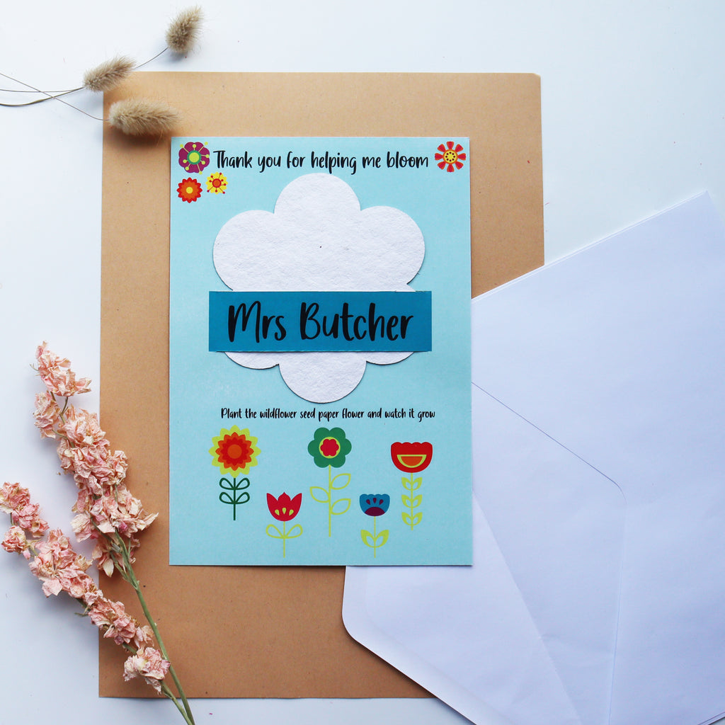 Plant A Flower Seed Paper Teacher Card