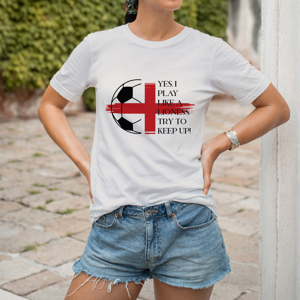 I Play Like A Lioness Women's Football Adult T-Shirt