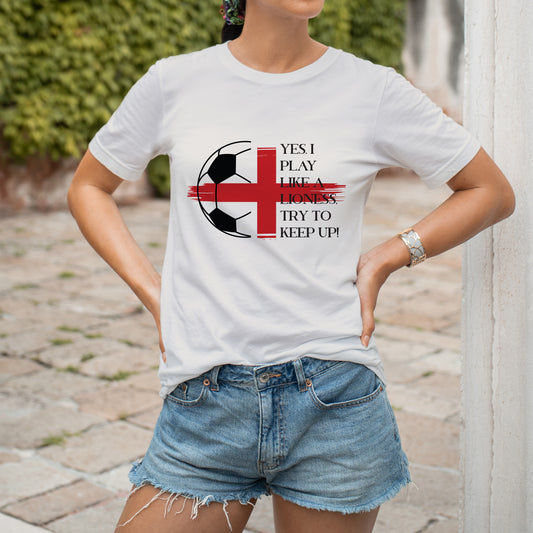 I Play Like A Lioness Women's World Cup Adult Tshirt