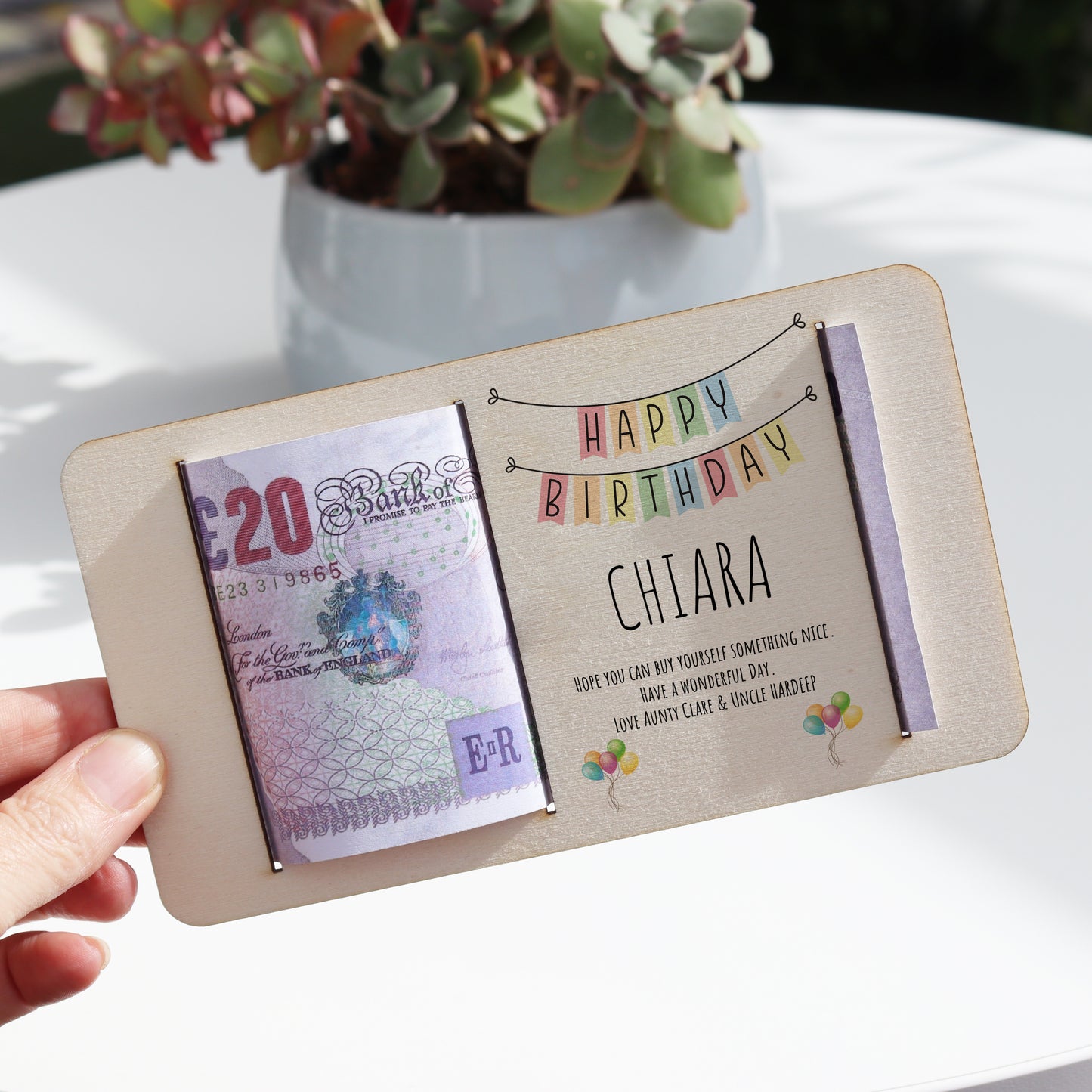 Personalised Birthday Money Gift Holder