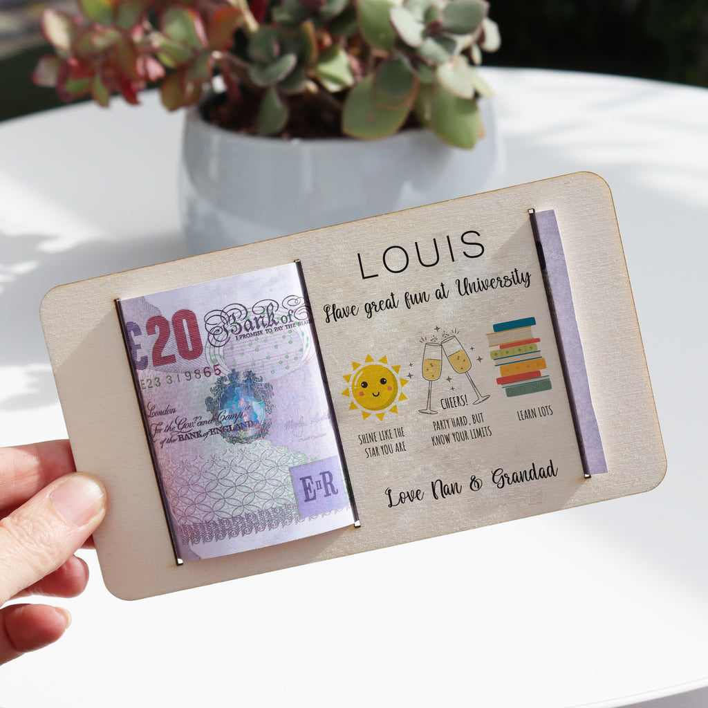 Personalised University Money Gift Holder