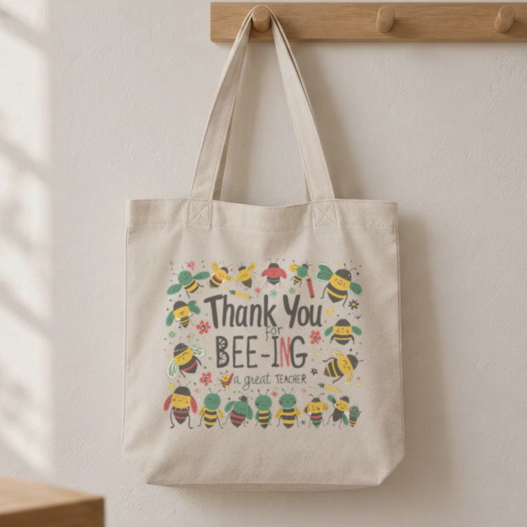 Thank You For Bee-ing A Great Teacher Tote Bag video