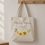 Personalised Sunflower Bridal Party Tote Bag