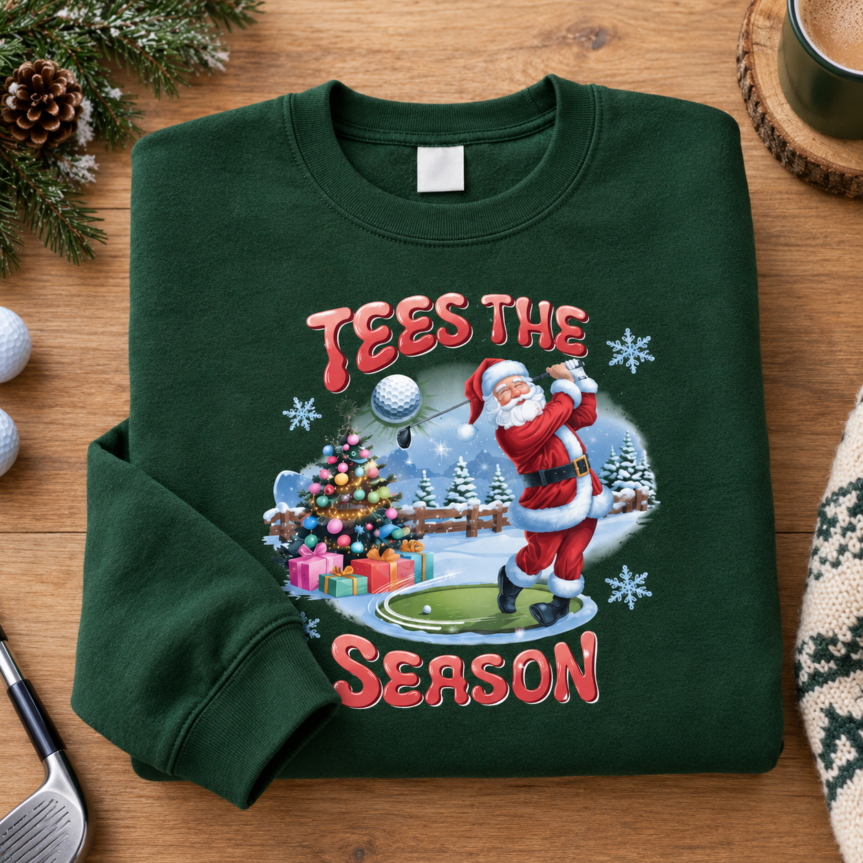 Green Tees The Season Golf Christmas Jumper