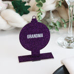 Personalised Purple Bauble Christmas Place Setting