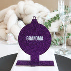 Personalised Purple Bauble Christmas Place Setting