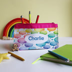 Personalised Rainbow Bubble Pencil Case