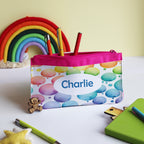 Personalised Rainbow Bubble Pencil Case